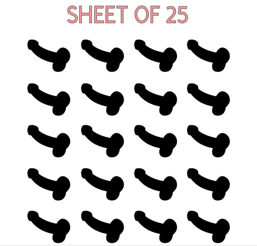 PACK OF 25 penis prank decals stickers funny gay LGBT vinyl car window truck