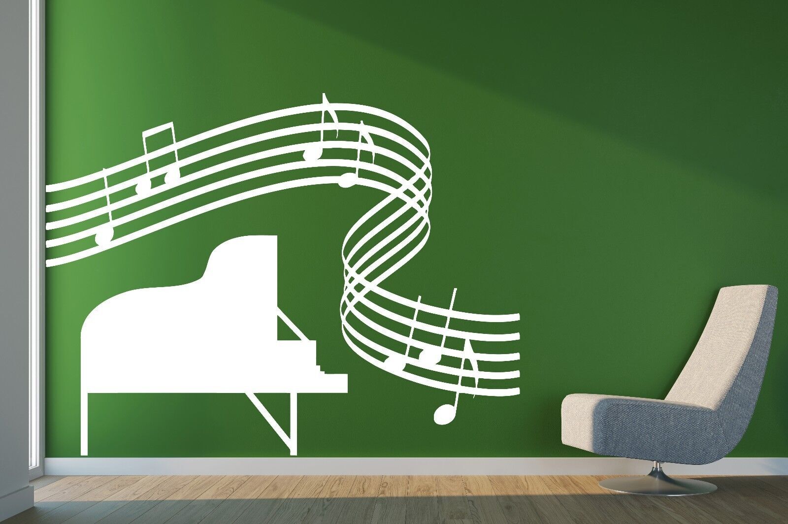 Piano Vinyl Wall Sticker Decal Music Room Sheet Music Score (n166)