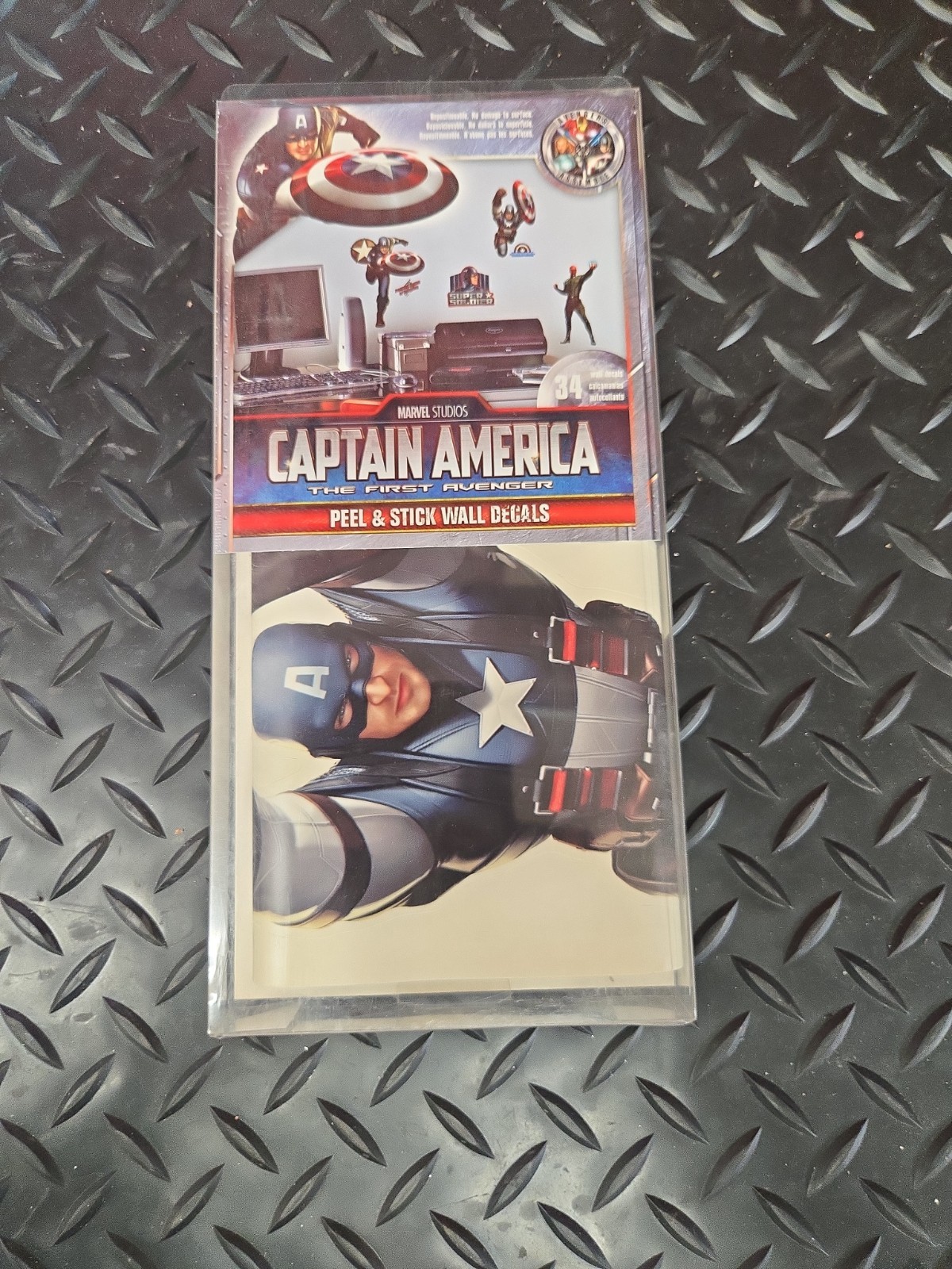 Marvel Studios CAPTAIN AMERICA Peel & Stick 34 Wall Decals Precut Reusable #1152