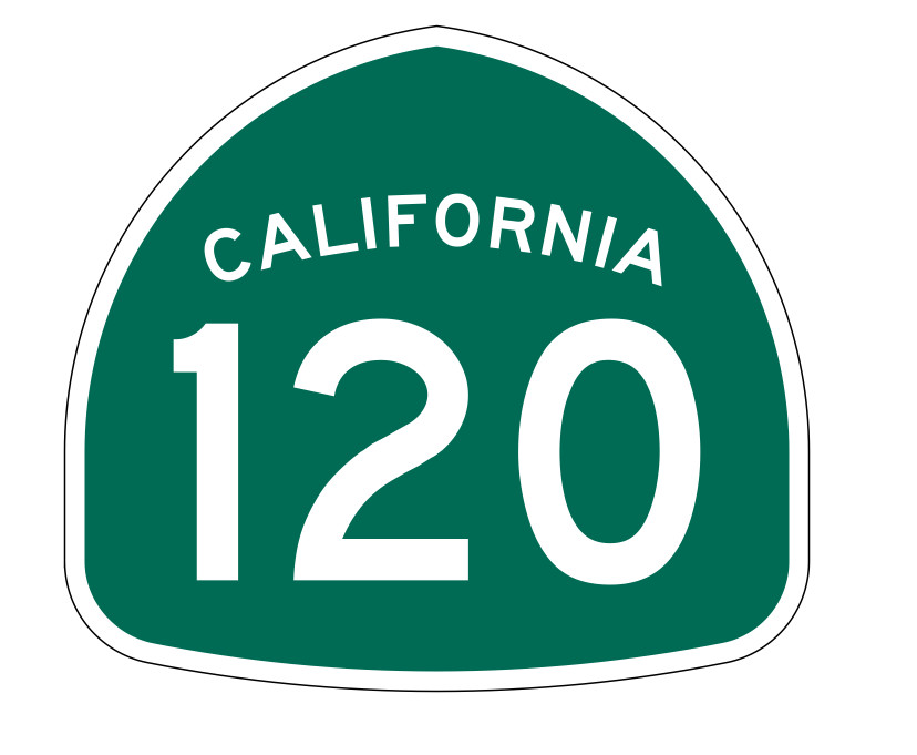 California State Route 120 Sticker Decal R1195 Highway Sign