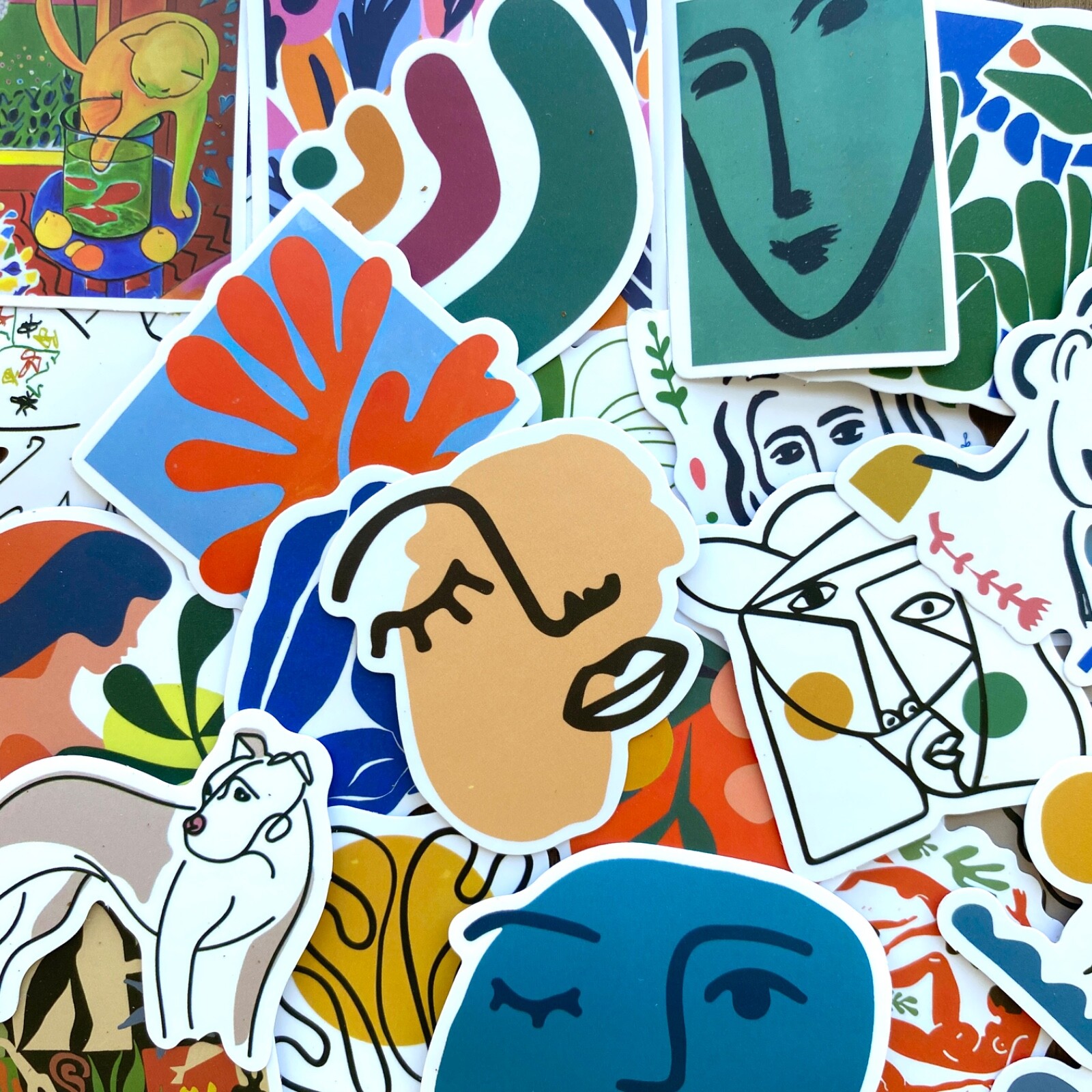 5-50 pcs Oil Painting Stickers, Trendy French Art Laptop Decals Stocking Stuffer