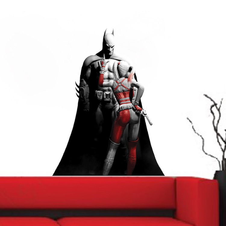 Batman and Harley Quinn Wall Decal Mural Arkham Knight Batman Wall Mural, s82