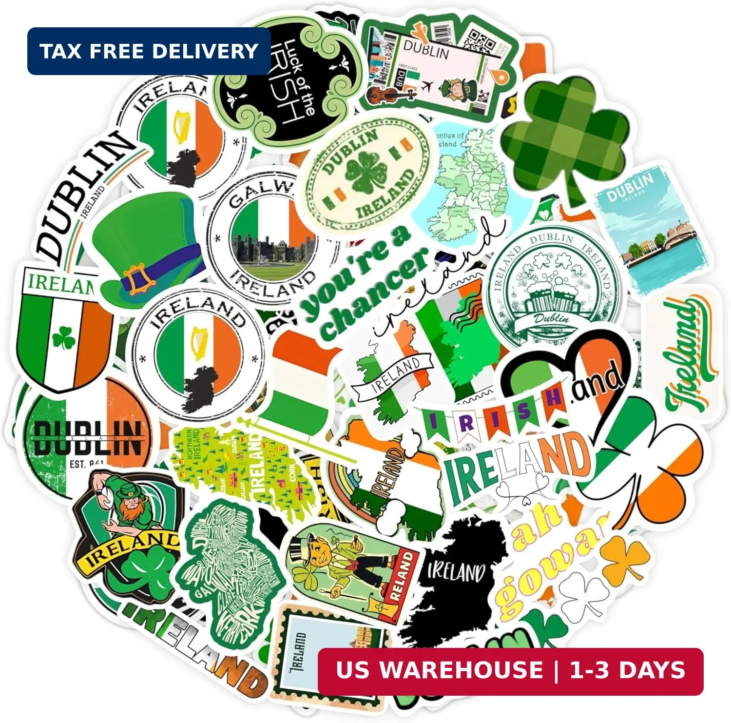 BulbaCraft Ireland Stickers, Irish Stickers for Water Bottle and Laptop – Irelan