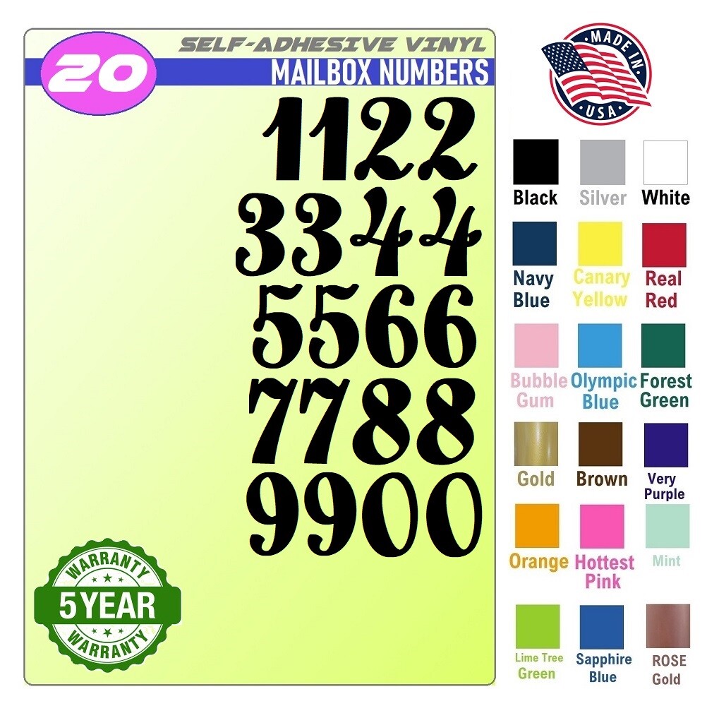 20 Mailbox,Car, Doors, Toolbox,Lockers,Window,BIKE Decal NUMBER {MAGISTER SCRIPT
