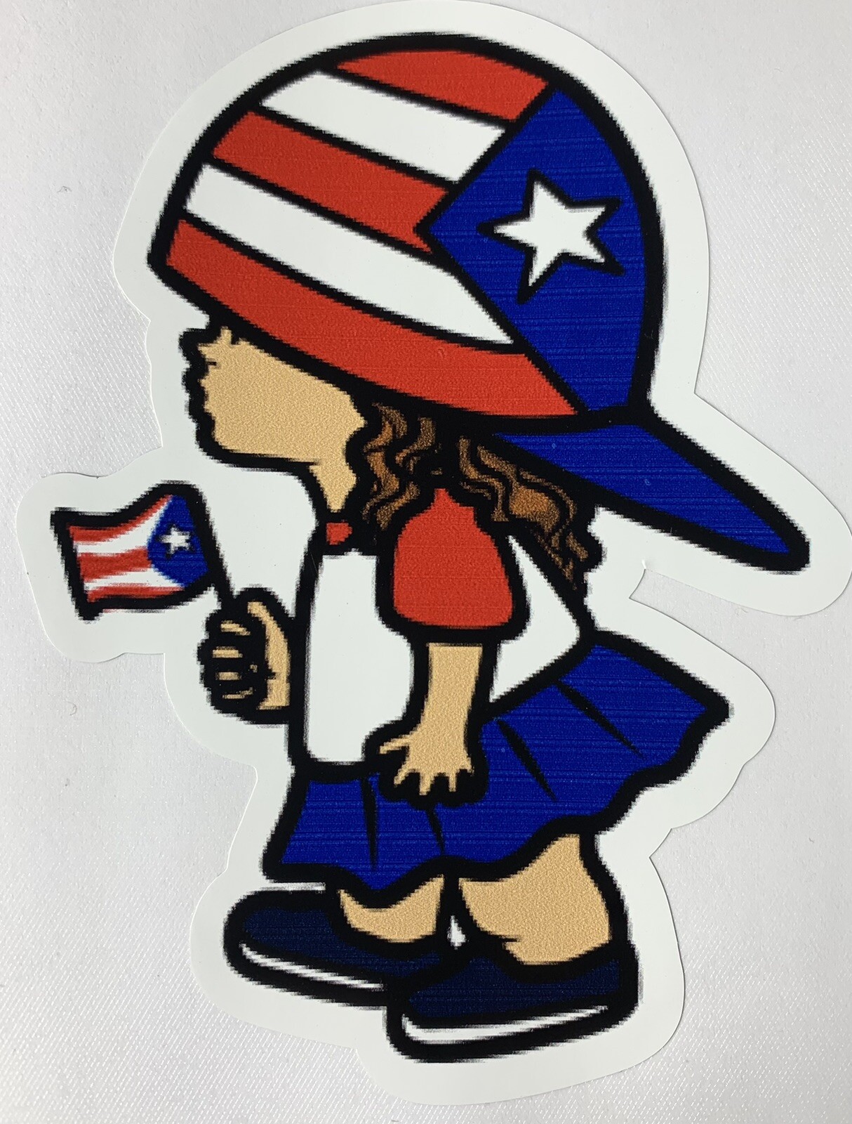 PUERTO RICO KID GIRL car bumper sticker decal 3" x 5"
