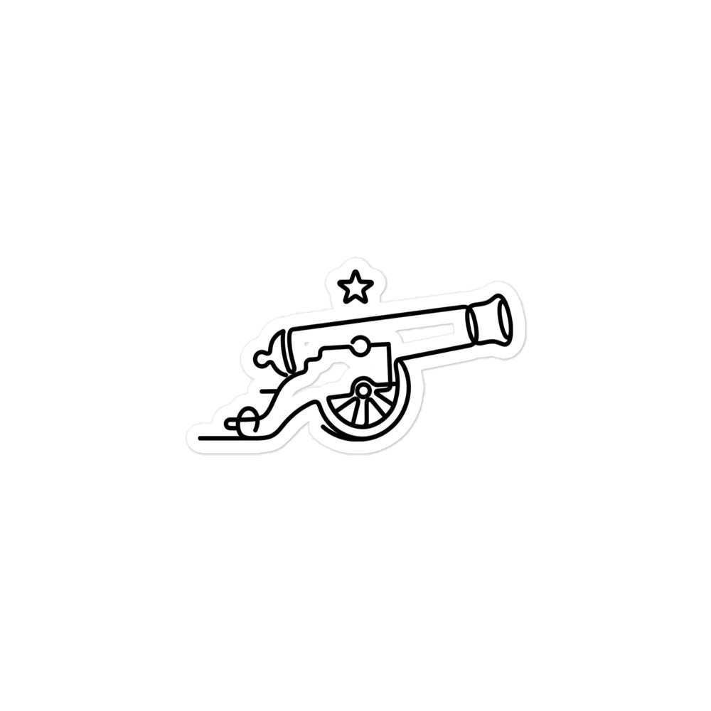 Texas Lone Star 1800s Cannon Bubble-free stickers