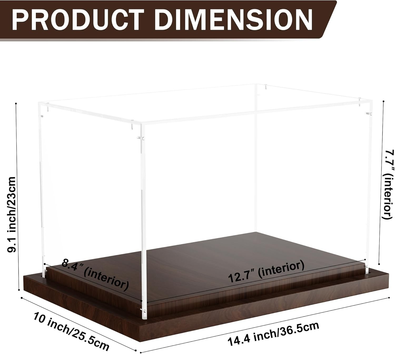 Acrylic Display Case for Boxing Gloves & Sports Memorabilia – Wood Base, Gift Id