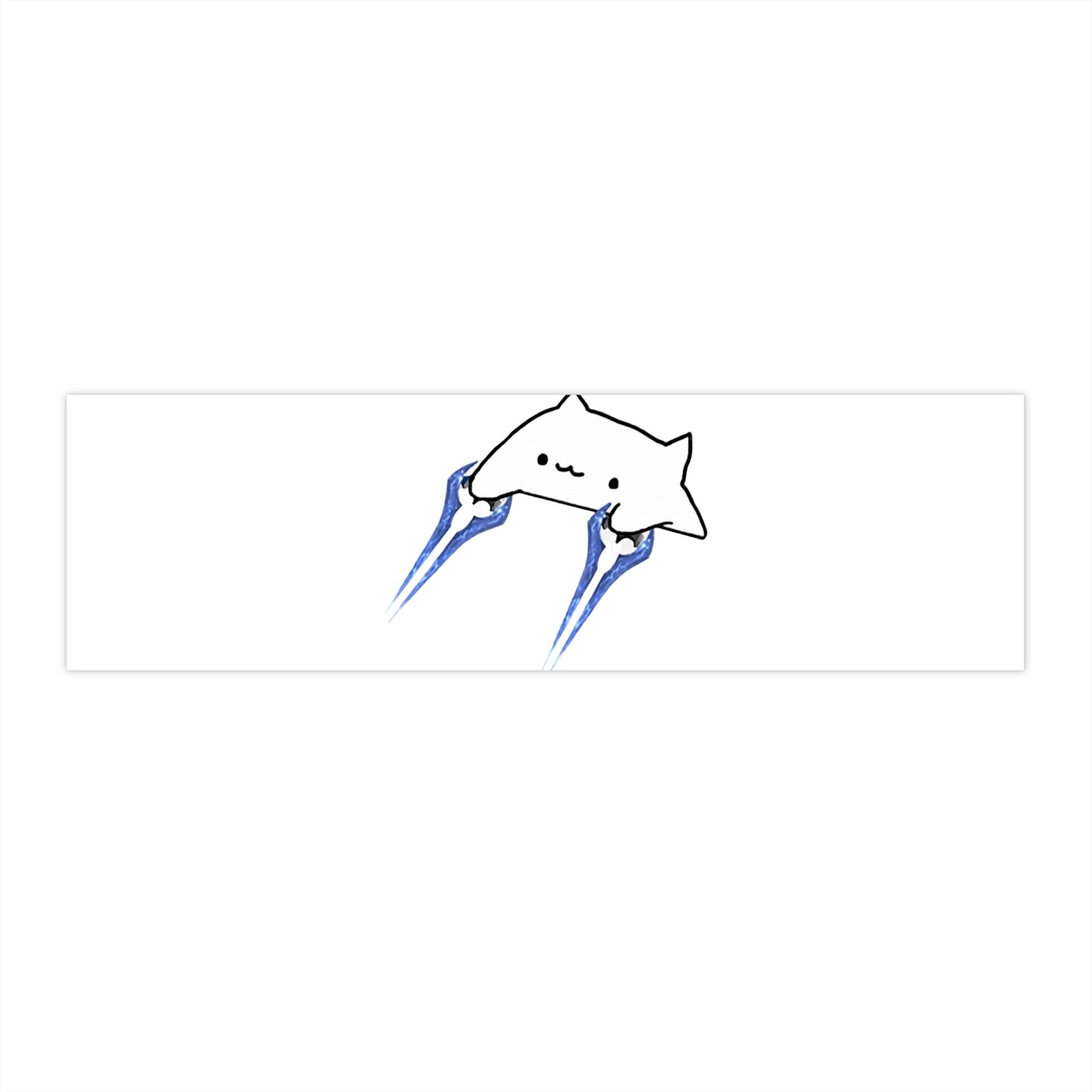 Bongo Cat Halo Energy Swords Sticker Vinyl Bumper Sticker Decal Waterproof 5"