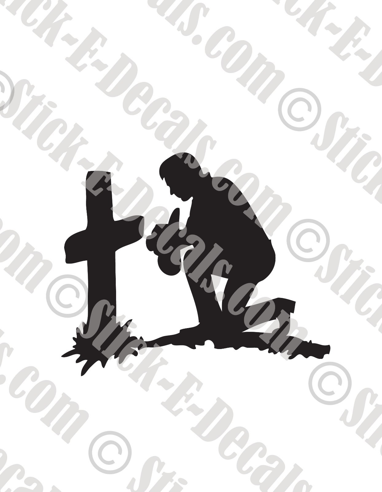 Cowboy Kneeling at Cross Vinyl Decal Sticker – FREE USA SHIPPING