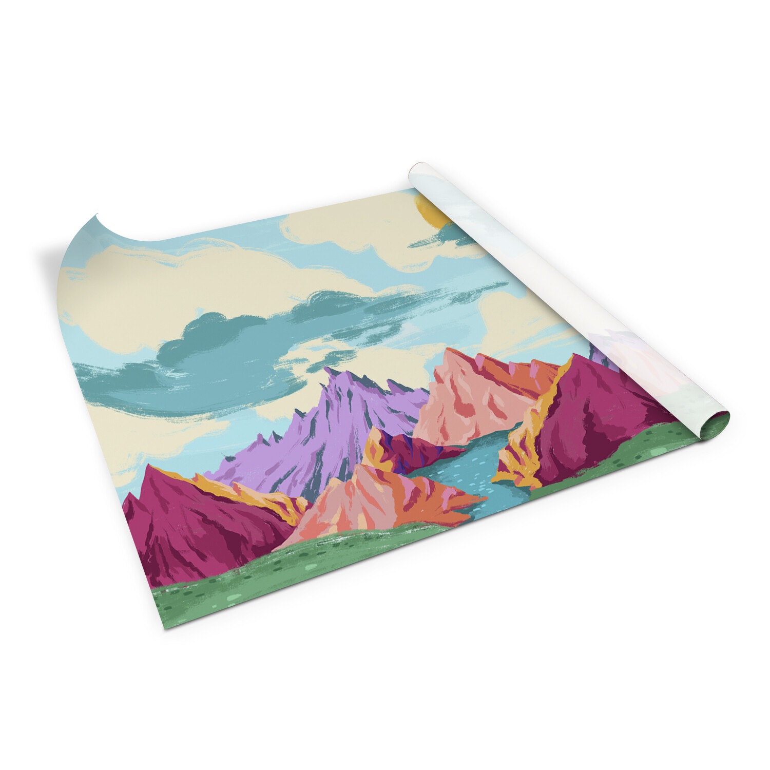Sticky Back Plastic Self Adhesive Film Wrap Sticker Coloured mountains 100×50
