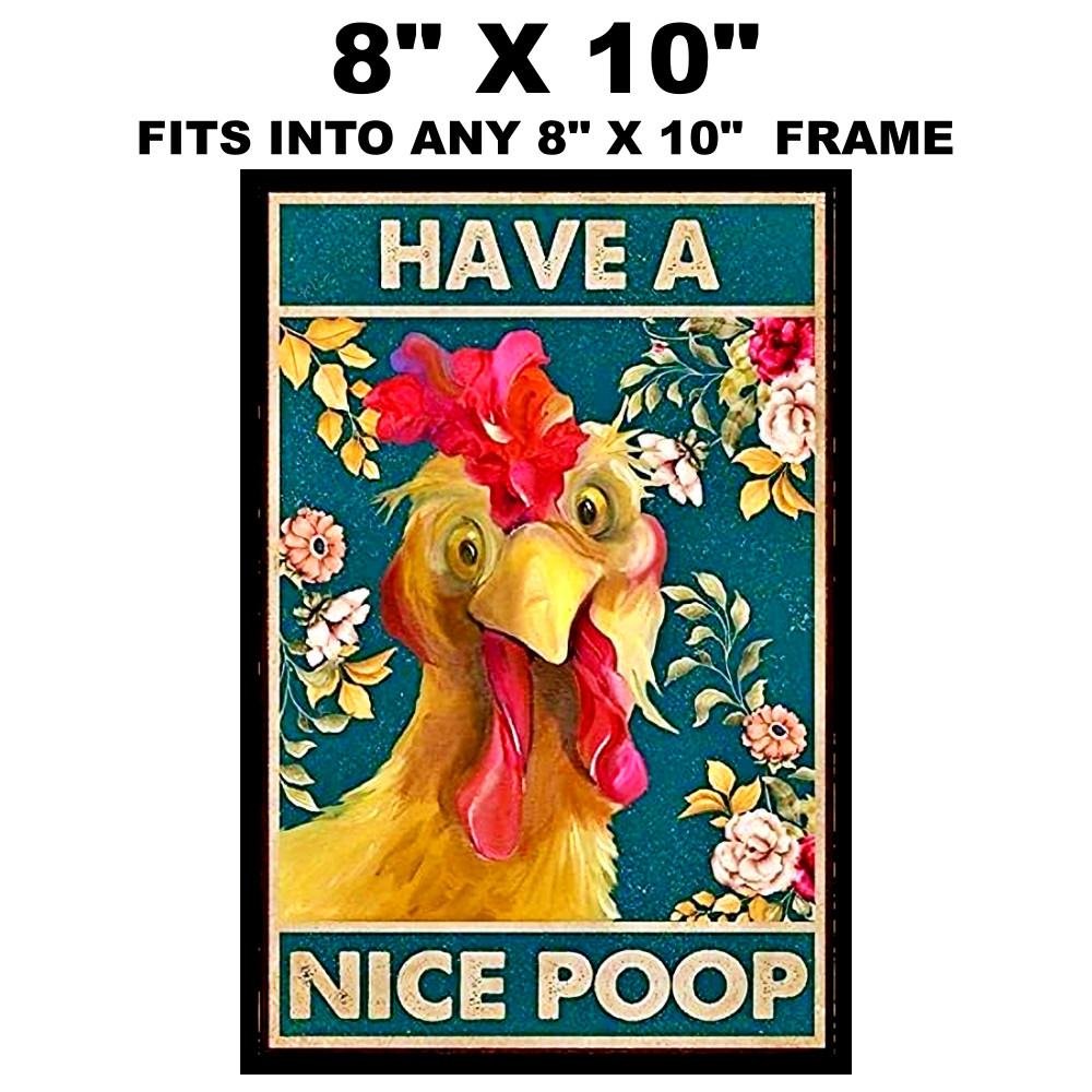 Bathroom Sign Sticker Chicken Have A Nice Poop Funny Restroom Vintage Replica