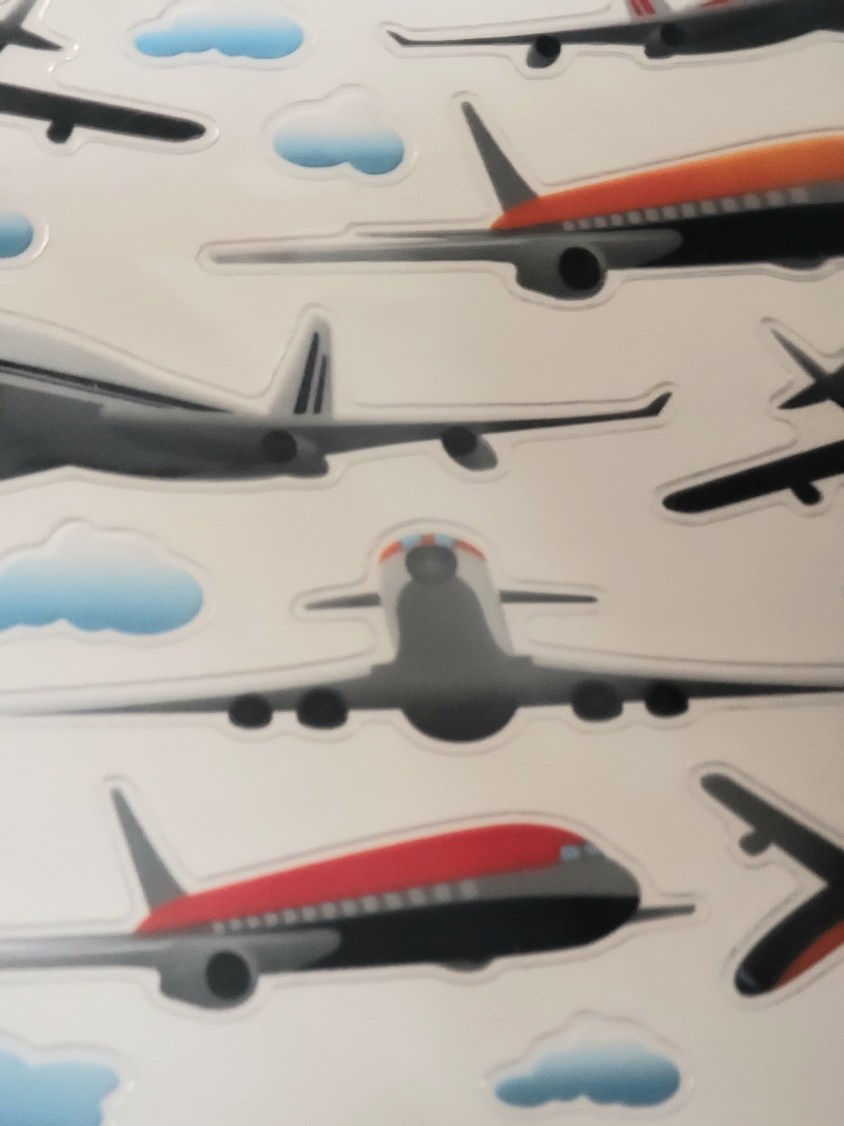AIRPLANE STICKER "ASSORTED AIRPLANE'S" SIZES 1 1/2 TO 2 1/2 (40 PLANES TOTAL)