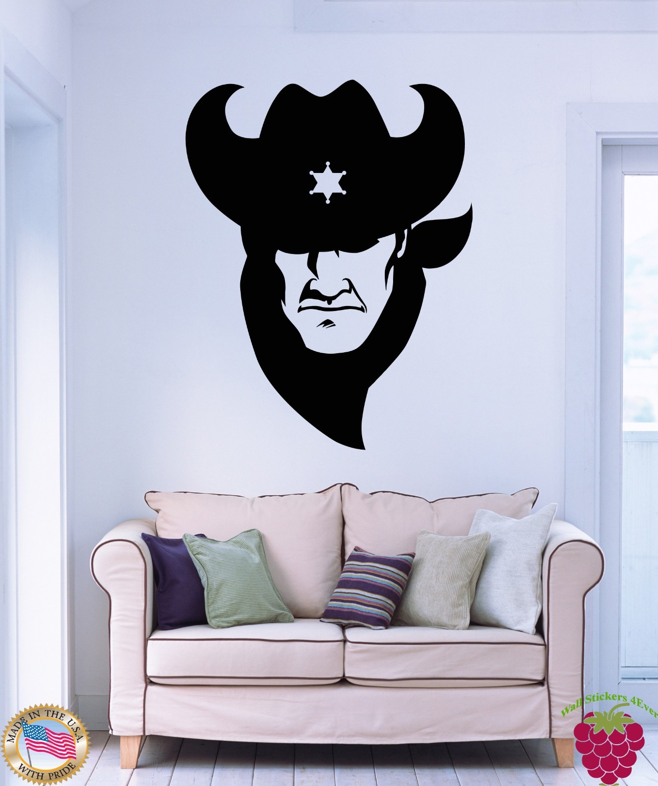 Wall Stickers Vinyl Decal Sherif Cowboy Texas Wild West US Decor (z1809)