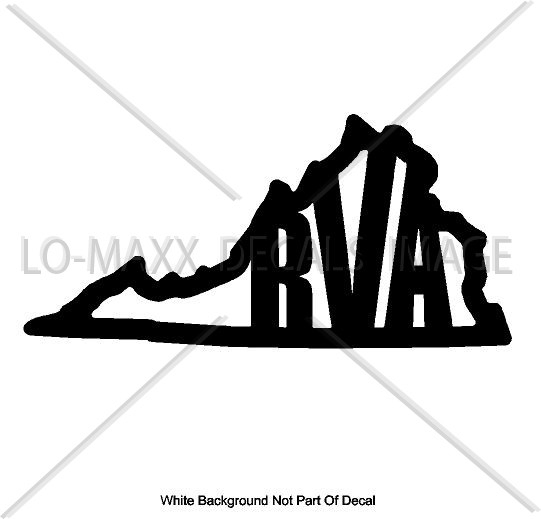 RVA Richmond Virginia State Logo Custom Design High Quality Die Cut Vinyl Decal