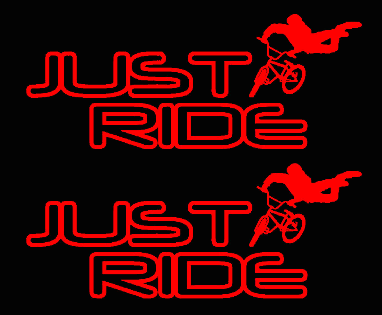 JUST RIDE BMX BIKE 2 DECAL STICKER PACK FREESTYLE BICYCLE