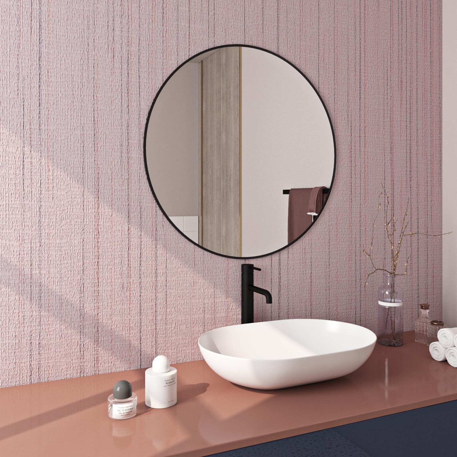 FunStick Grasscloth Peel and Stick Wallpaper Textured Pastel Pink Wallpaper R…