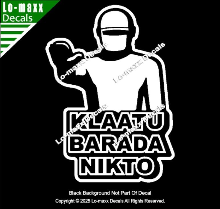 Gort Robot The Day The Earth Stood Still 1951 Sci Fi Klaatu Barada Nicto Decal