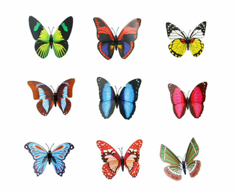 Lot Multi-color 3D Artificial Butterflies – Home Party Wedding Favor Decorations