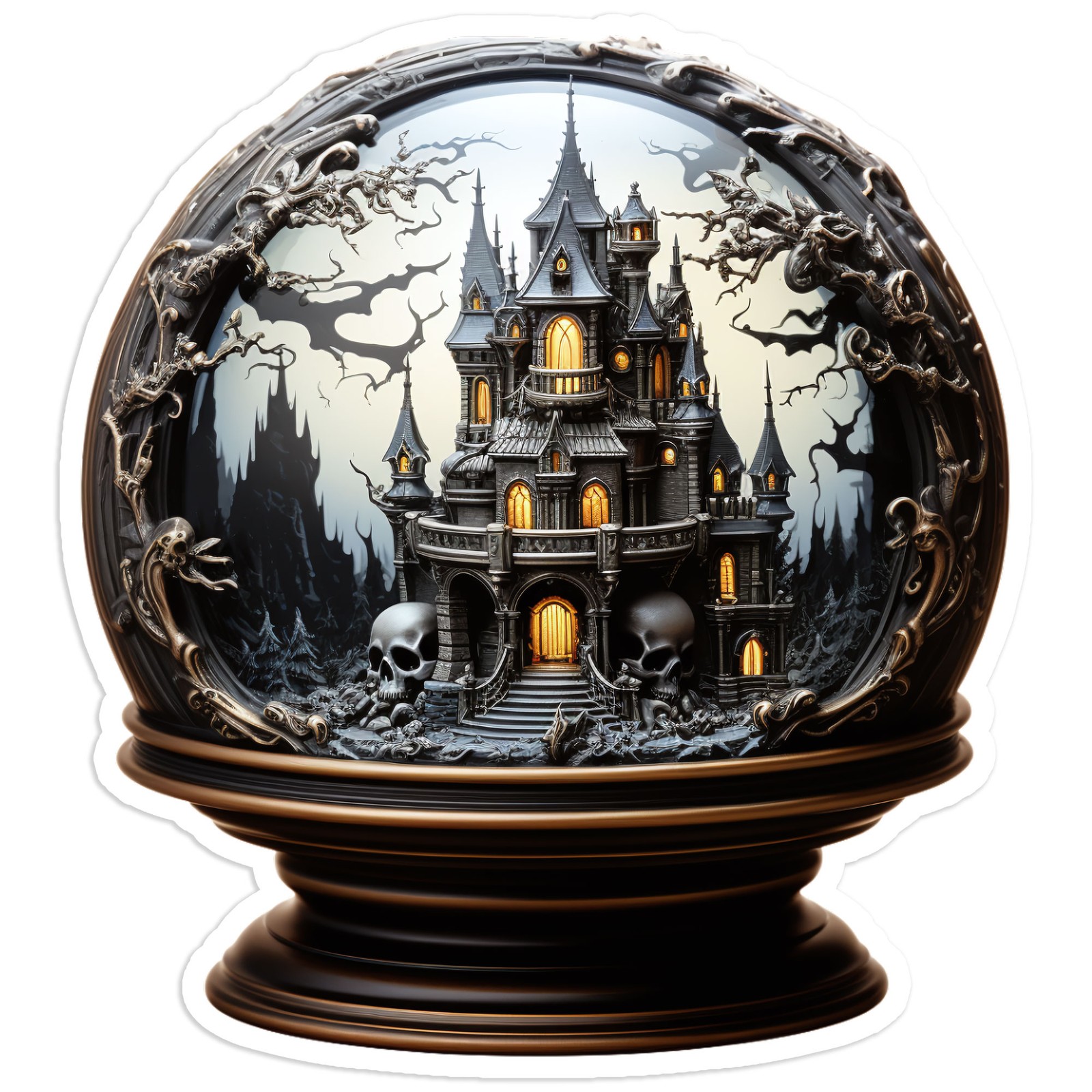 Crystal Ball Haunted Castle – Vinyl Decal Sticker – Car Window Laptop – #1950