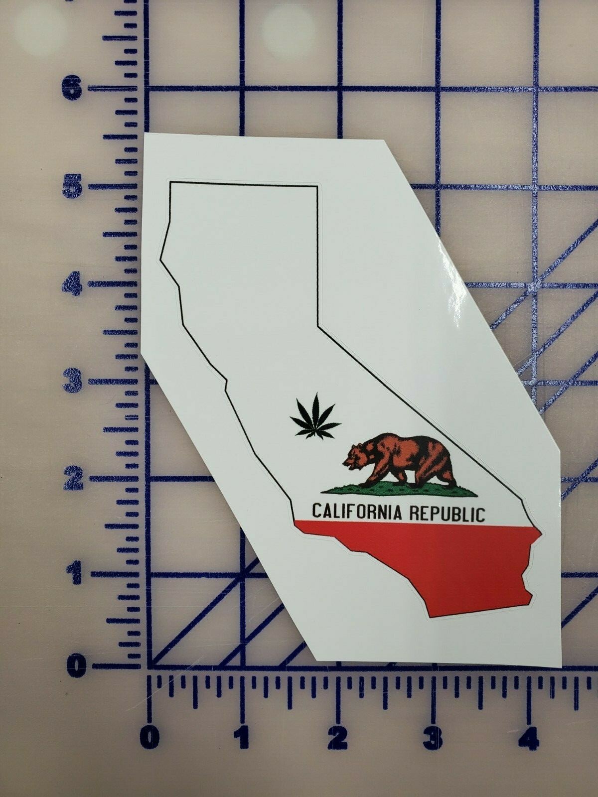 California State Flag republic Marijuana weed star CA Sticker Decal