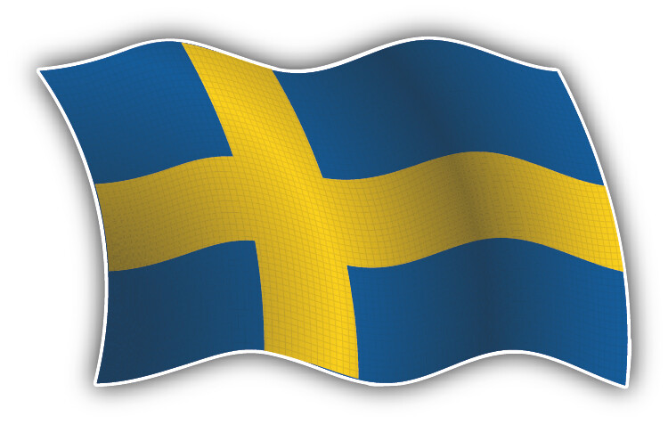 Sweden Wavy Flag Car Bumper Sticker Decal