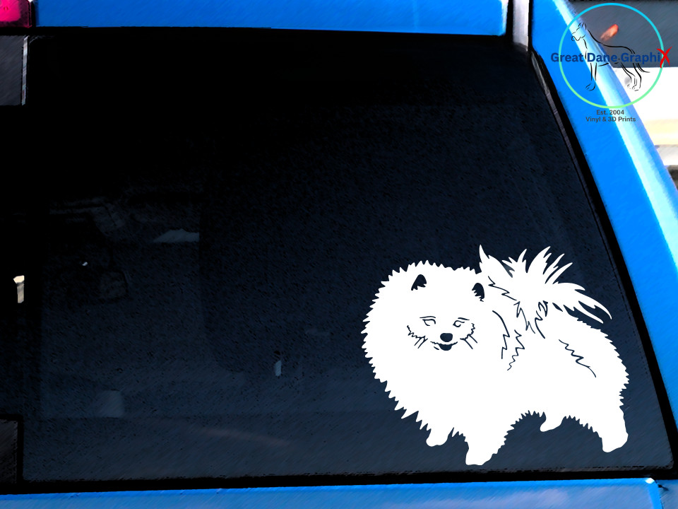 Pomeranian Figure & Decal Set – 3D Printed – Paintable DIY Dog Art Combo Set