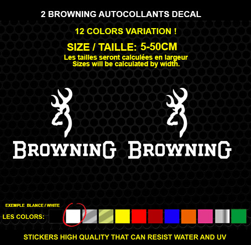 2 Browning Decorative Stickers – Vehicles & Accessories, 2 Piece Set
