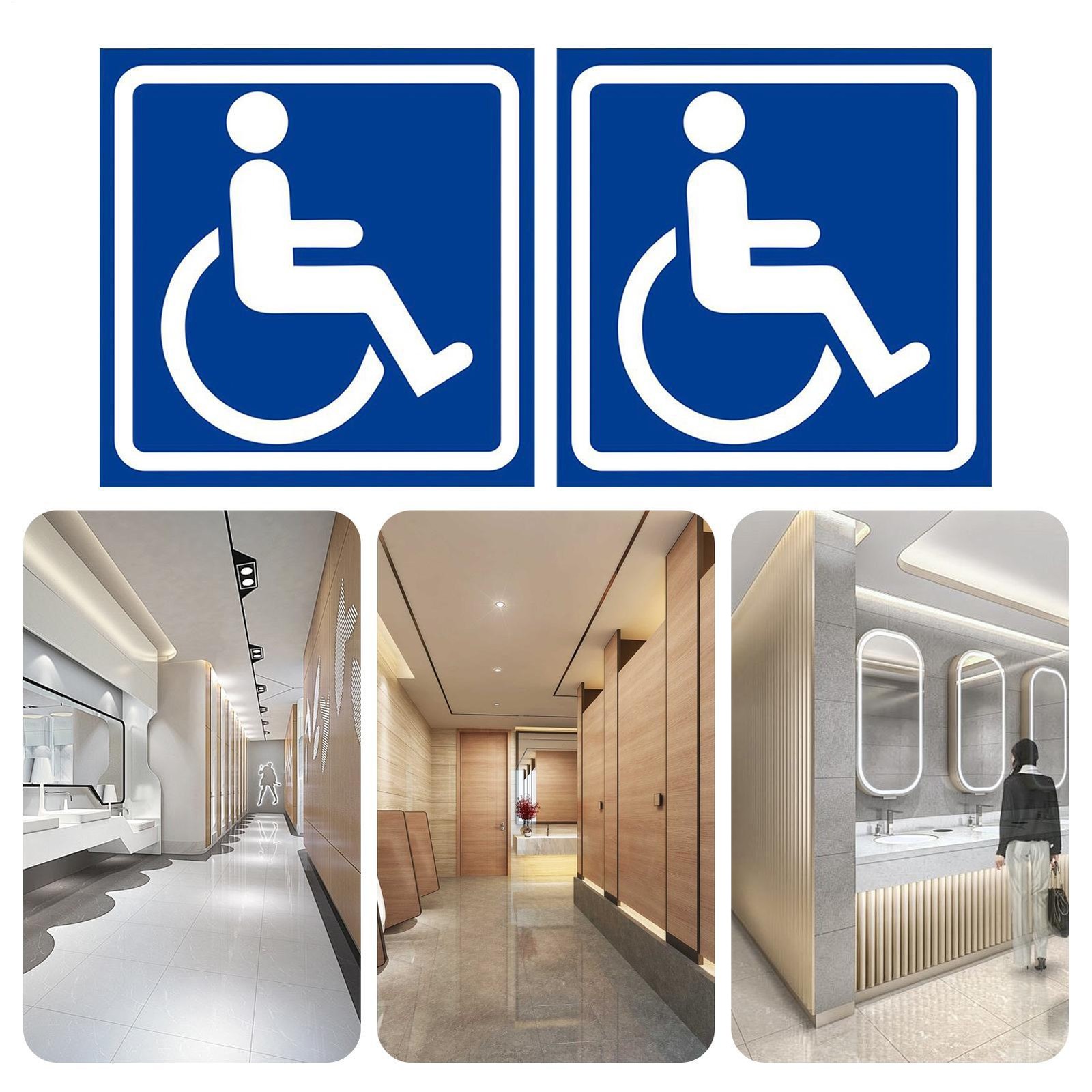 Handicap Sticker 4 Pieces 4.72 X 4.72in Waterproof Self-Adhesive Auto