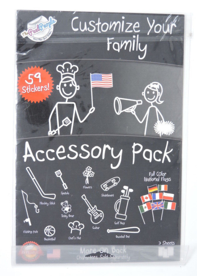 The Peel People Stick Figure Car Window Decals Accessory Family Pack 59 Stickers