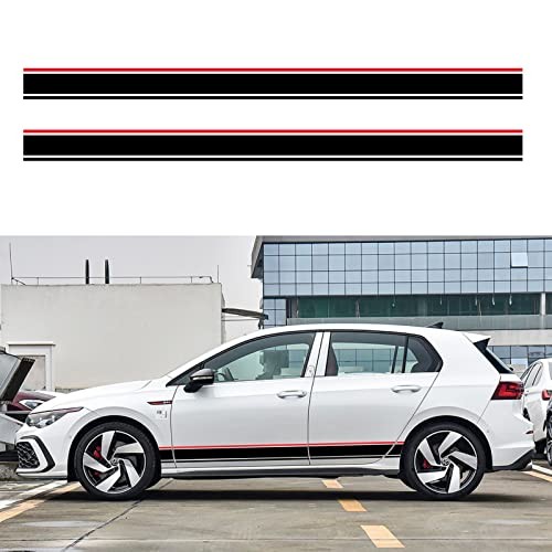 Universal Sports Racing Stripe Lattice Totem Stickers Decals DIY Red and Black