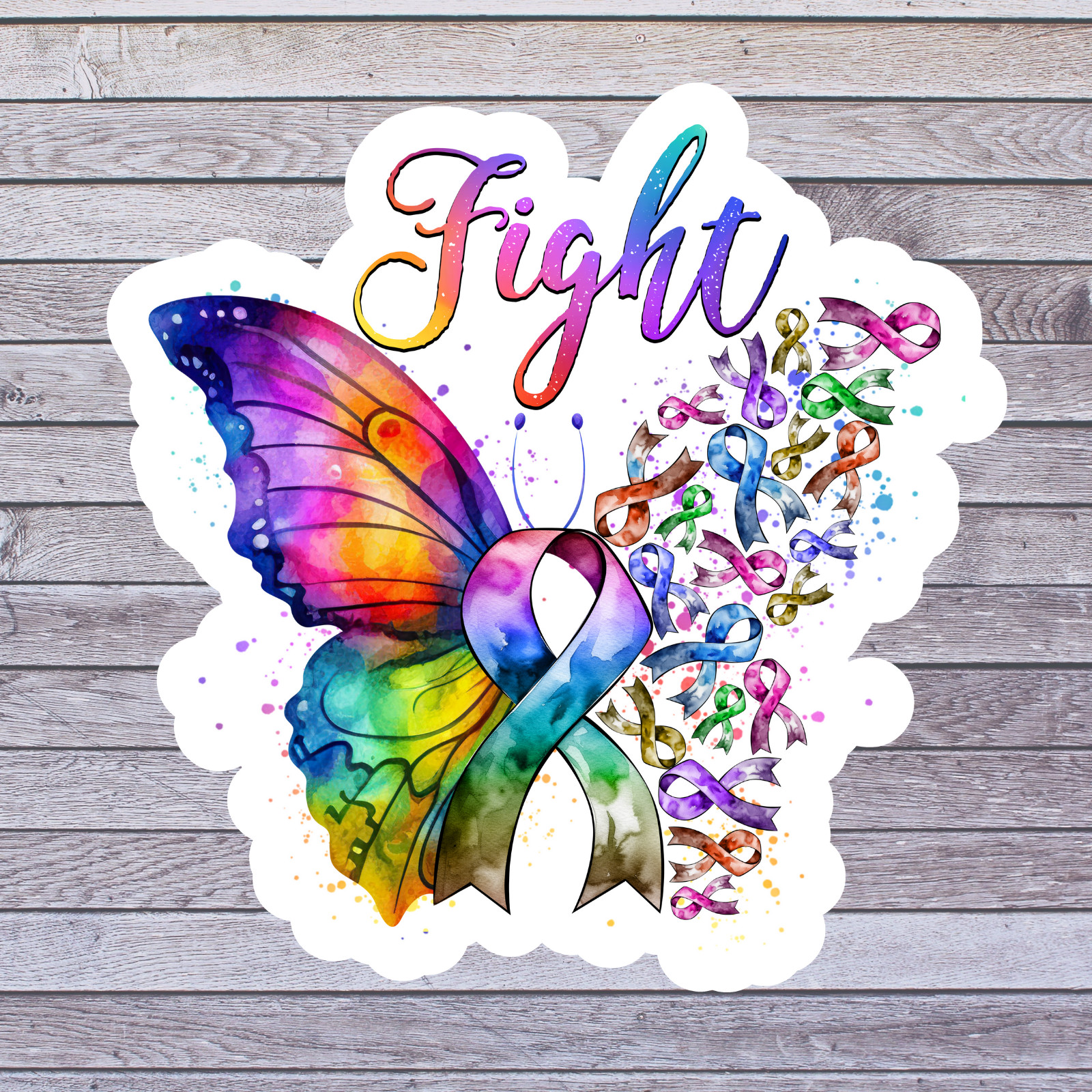 Cancer sticker vinyl decal awareness support fight butterfly all colors