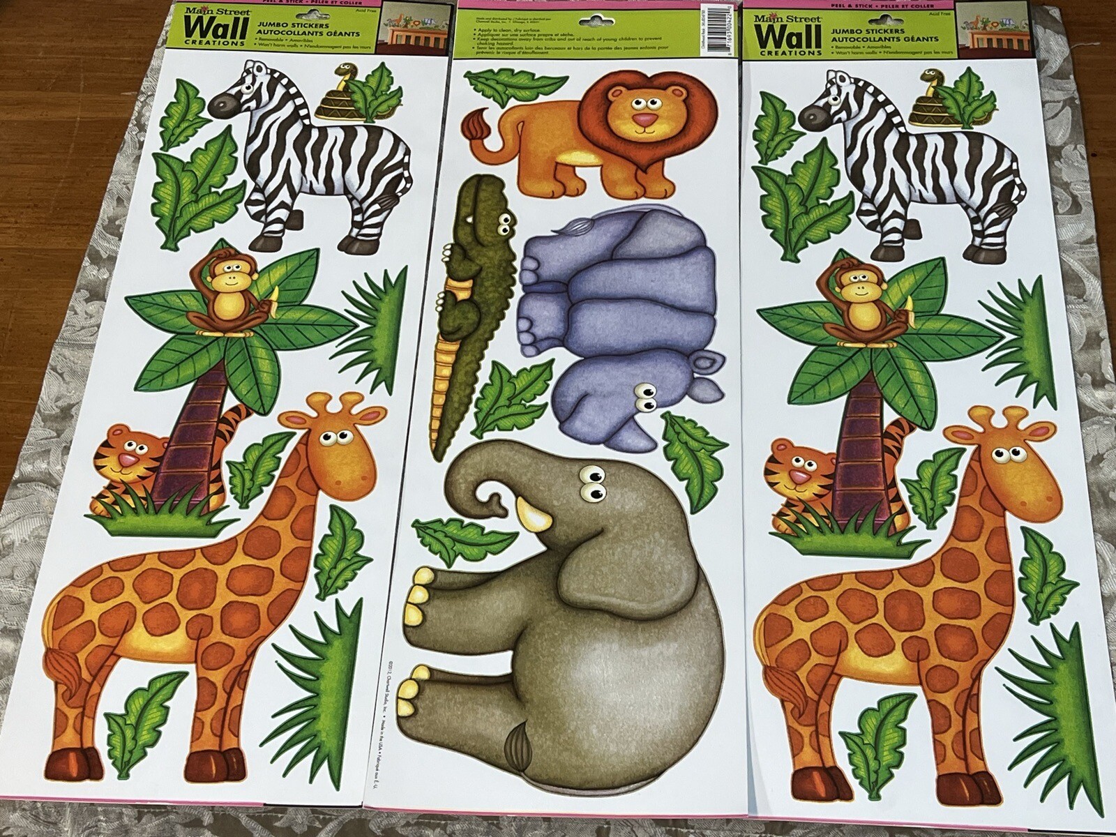 Main Street Wall Creations ZOO JUNGLE ANIMALS WALL ART STICKERS/ DECALS SET 3