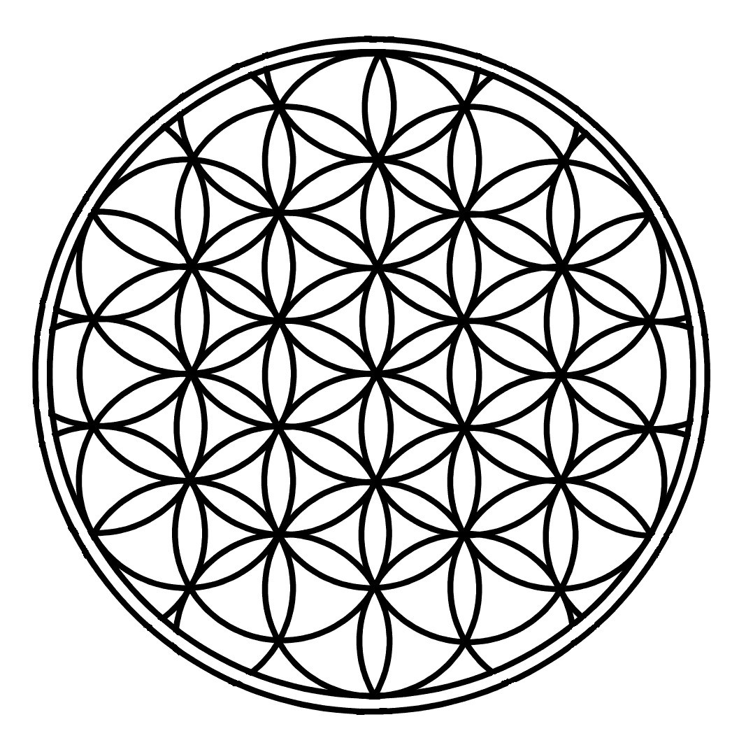 Flower Of Life Sacred geometry 4x4in vinyl print in high gloss.