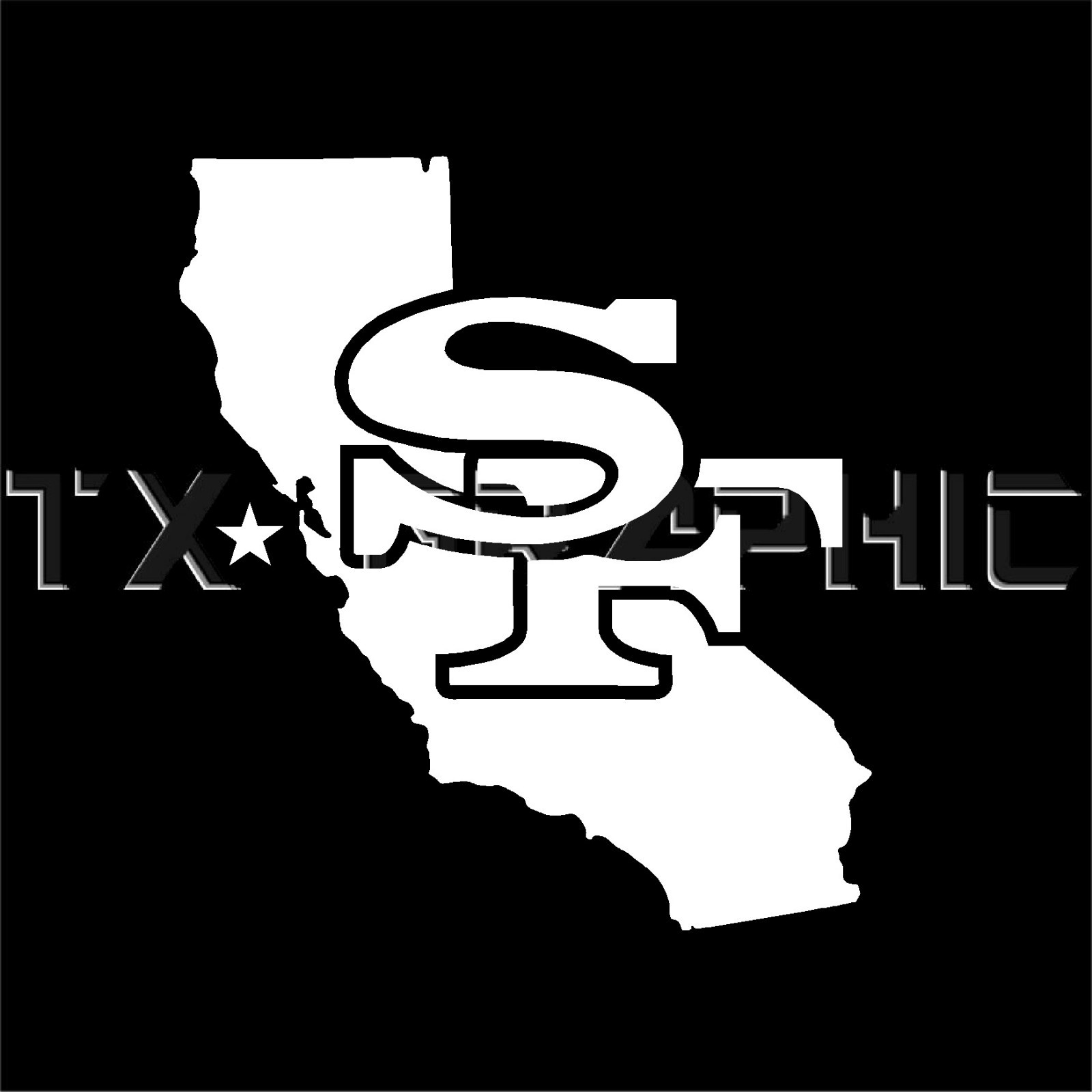 SAN FRANCISCO 49ERS STICKER CALIFORNIA VINYL DECAL VEHICLE GRAPHIC CUSTOM