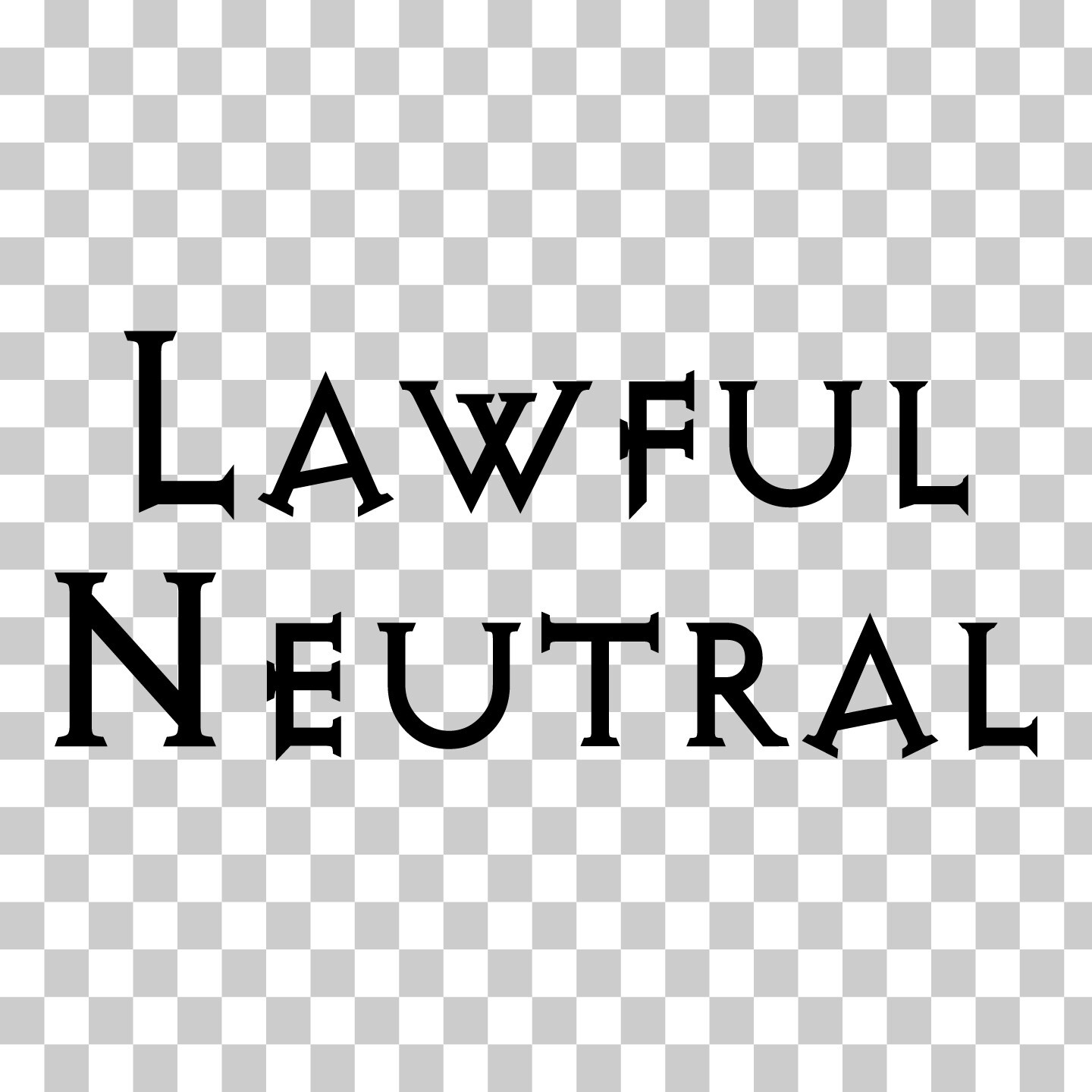 Lawful Neutral Alignment Vinyl Sticker Decal RPG TTRPG Gaming Role Play
