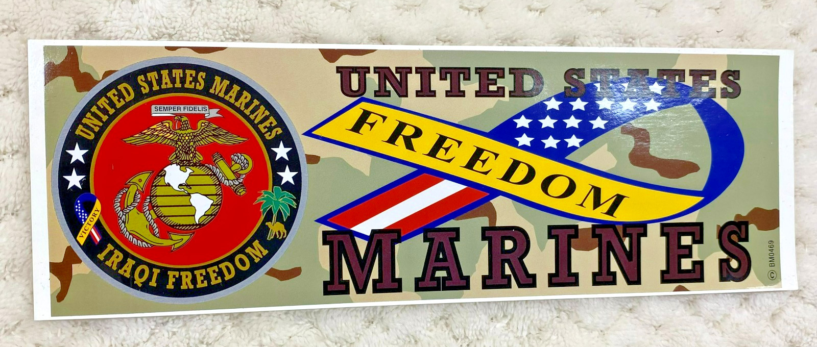USMC Marine Corps United States Marines Iraqi Freedom Bumper Sticker 3-1/4"X9"