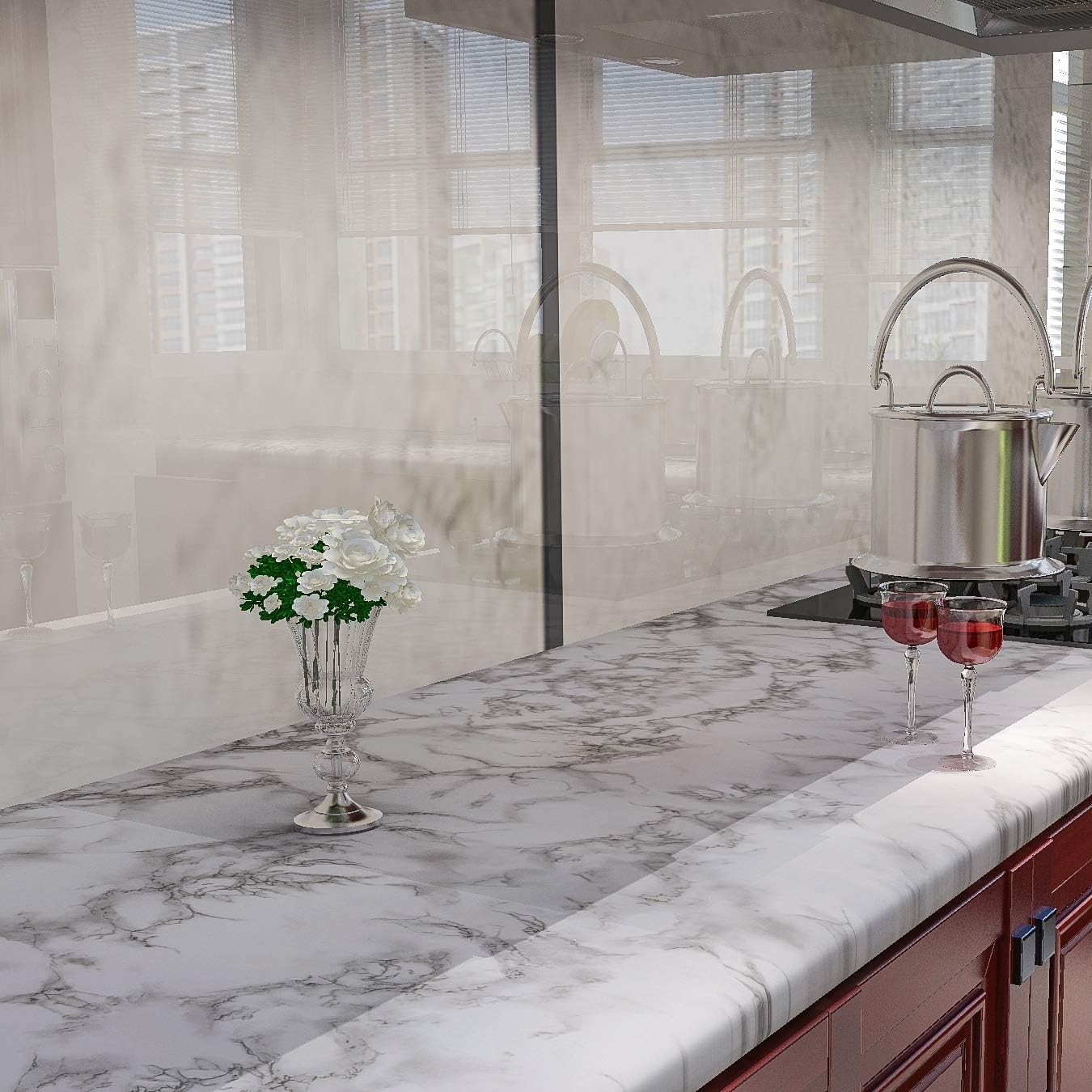 Marble Wall Panel Self-Adhesive Waterproof Art Deco Vinyl Removable