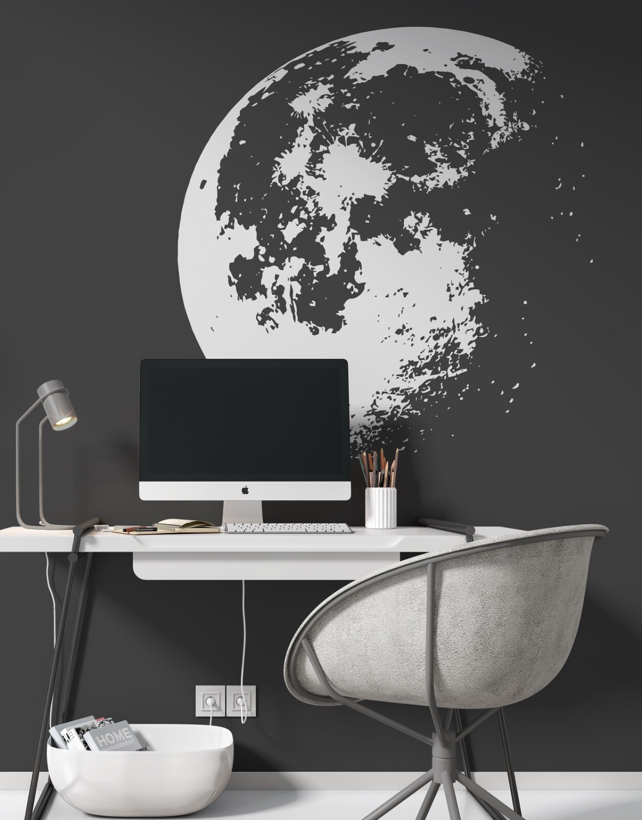 Moon Wall Sticker for Kid's Room. Wall Decal Moon Art. Space Theme Decor. #523