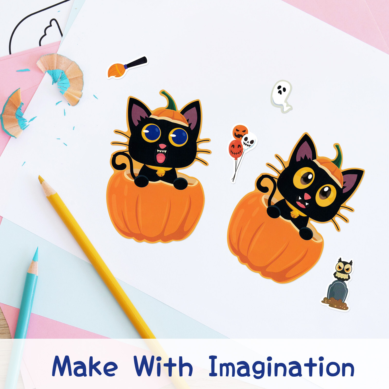 ​Wrapables Make Your Own Halloween Stickers (24 Sheets), Make A Face Stickers