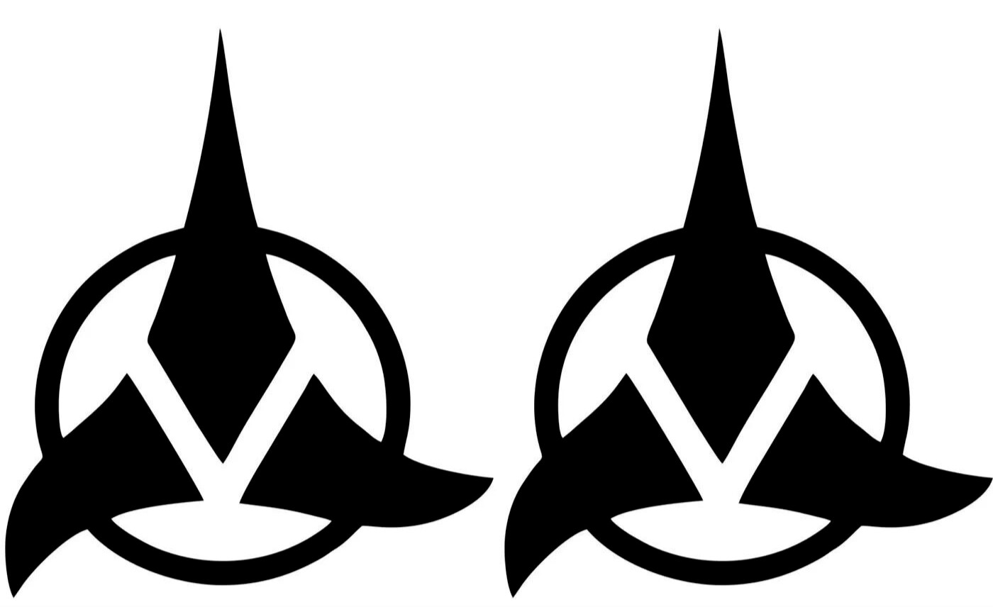 Star Trek – Klingon Logo -TWO 5" Black Vinyl Decals Car Truck Tablet Laptop