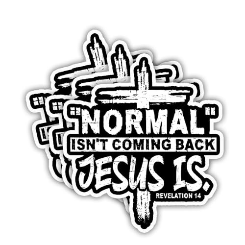 SODAVA (3Pcs, 3in) Normal Isnt Coming Back Jesus is Sticker, Christian