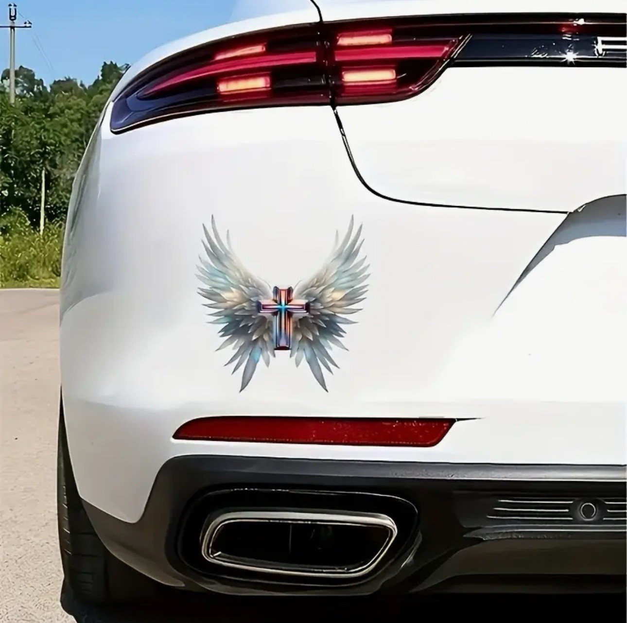 PRISM Cross Wings Angel Vinyl Decal Sticker 6”INCH Christian Religious God Jesus