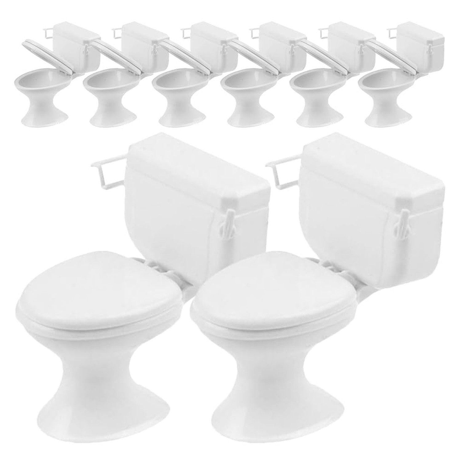 8pcs Doll House Toilets: Mini Toilets 1/12 Scale Toilet Seat Miniature Toilet…
