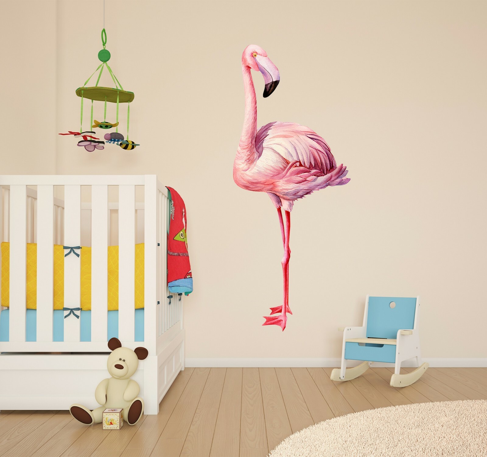 3D Pink Flamingo G461 Animal Wallpaper Mural Poster Wall Stickers Decal Honey