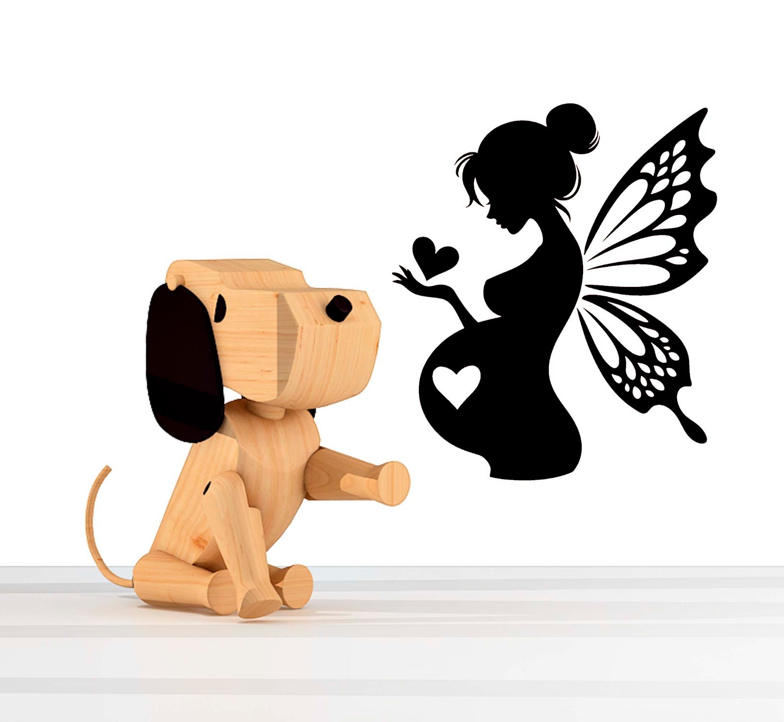 Pregnant Fairy Decal expectant mom gift boho baby shower butterfly wings cottage