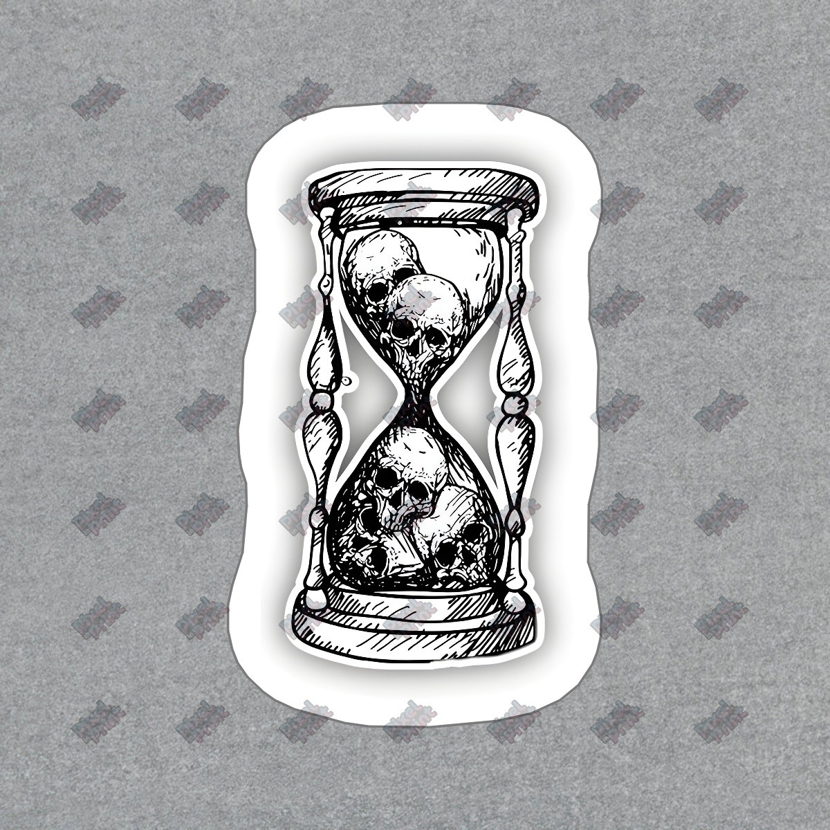 Creepy Skull Hourglass Vinyl Sticker Gothic Decal for Home Decor, #156309