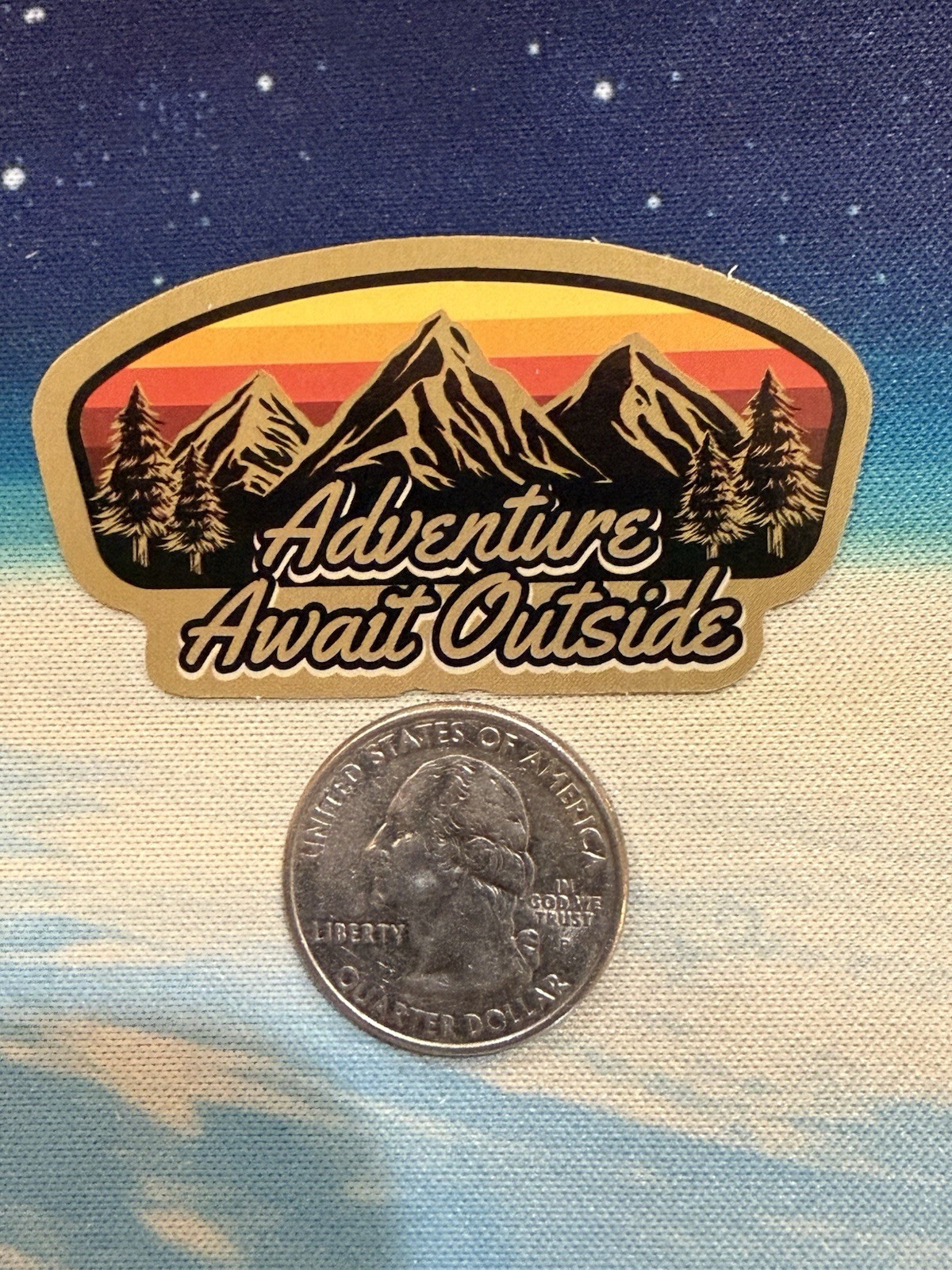 Outdoors Hiking Camping Adventure Nature Mountain Forest Trail Sticker Decal