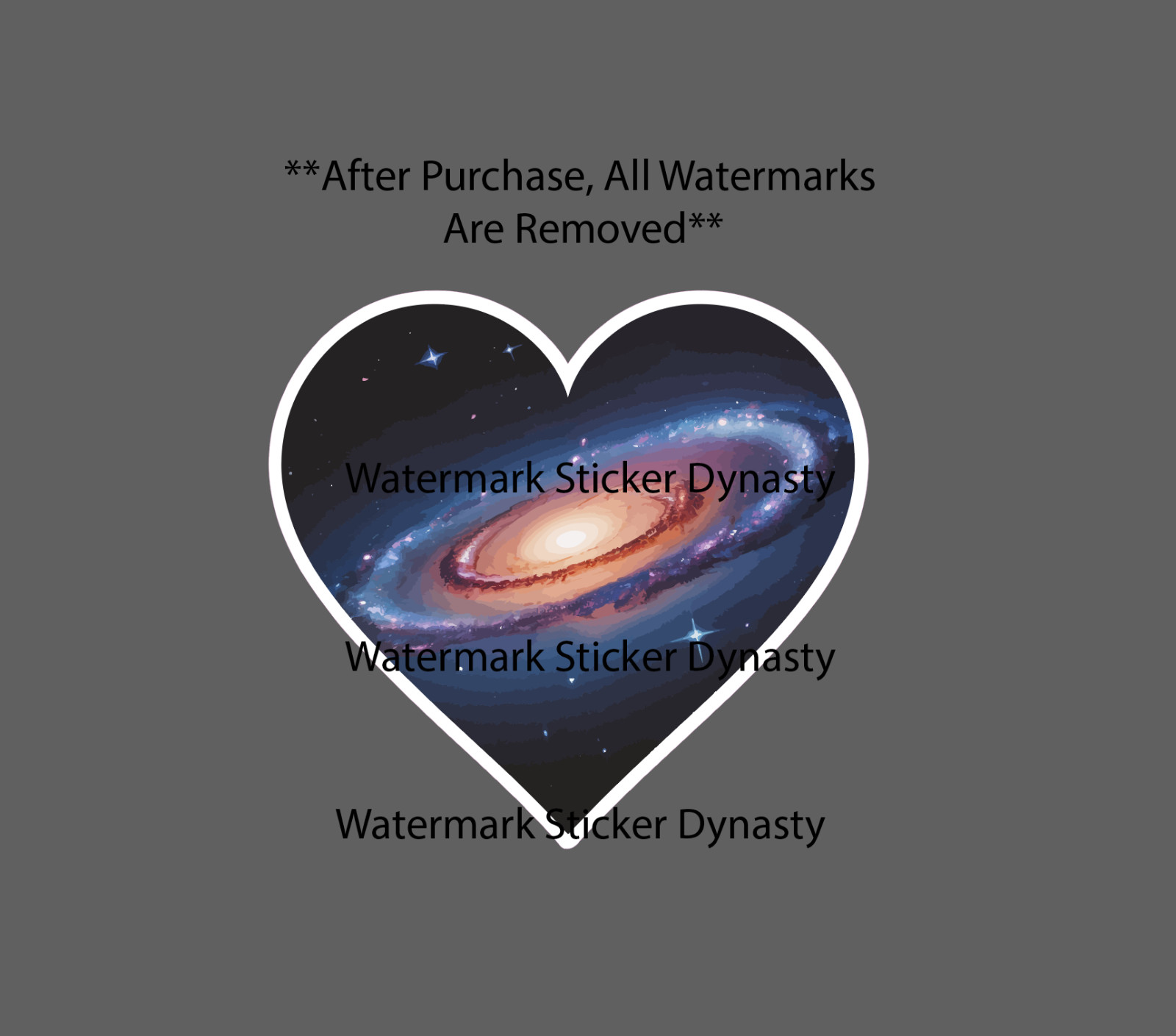 Galaxy Heart Sticker Waterproof Decal Stars Travel Outer Space Astro Gift NEW