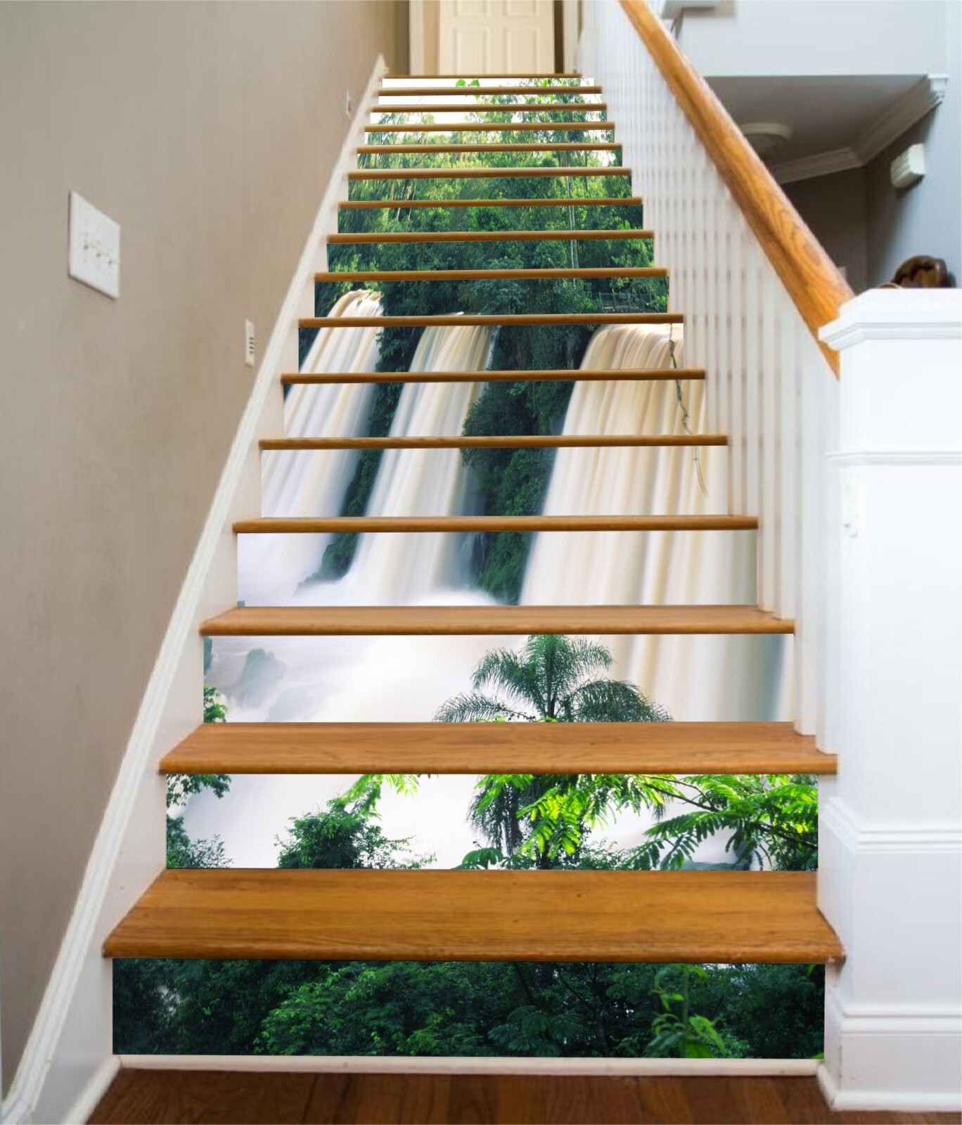3D Green Tree 205 Stair Risers Decoration Photo Mural Vinyl Decal Wallpaper