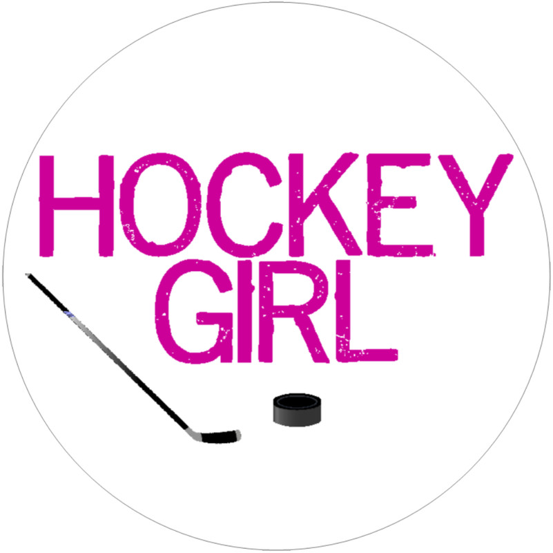 Hockey Girl – 3 Pack Circle Stickers Decals 3" x 3"